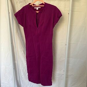 DVF Purple Bodycon Cap-sleeve Dress